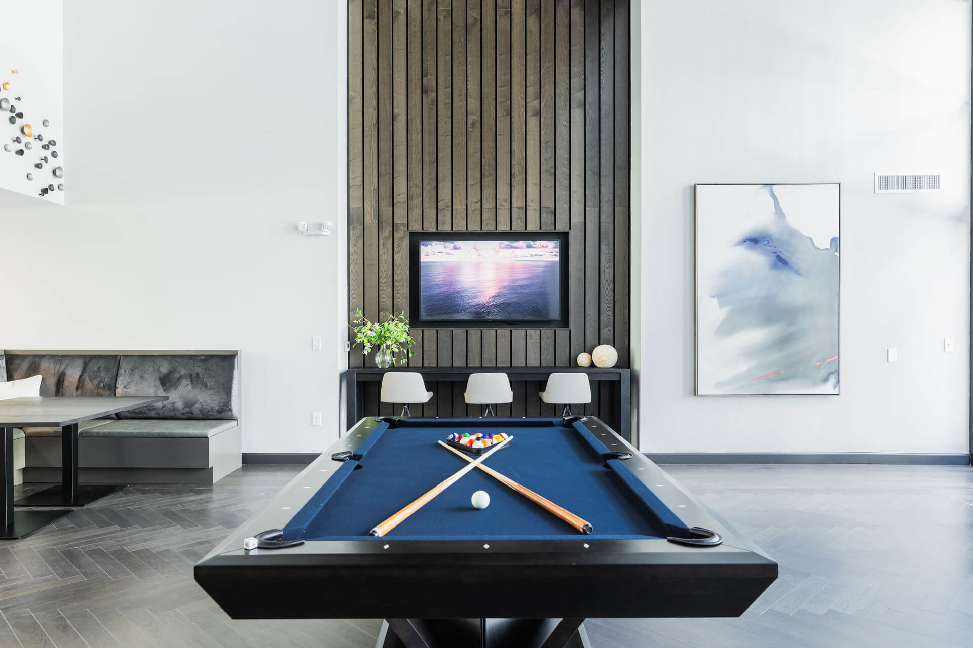 Spacious Lounge Area With Billiards