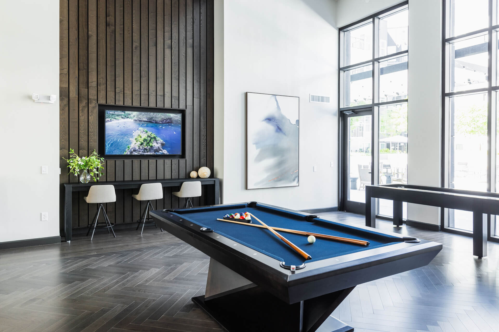 Spacious Lounge Area With Billiards