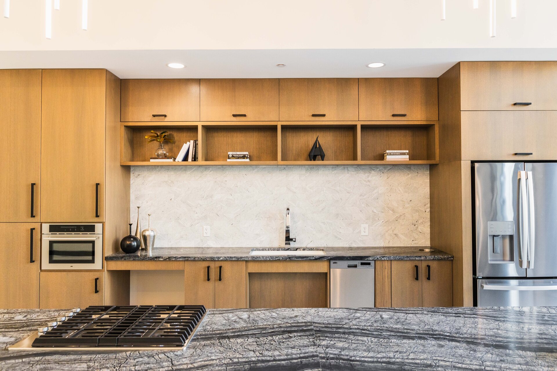 Demonstration Kitchen With Rustic Taupe Cabinets