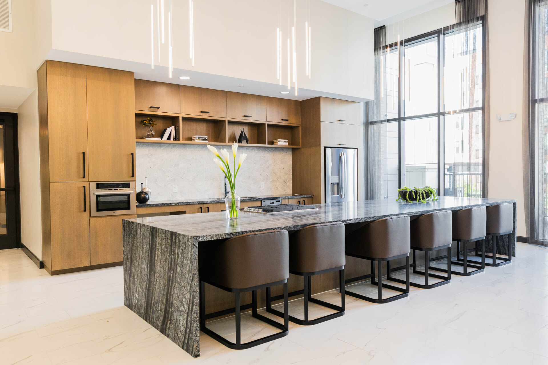 Demonstration Kitchen With Rustic Taupe Cabinets