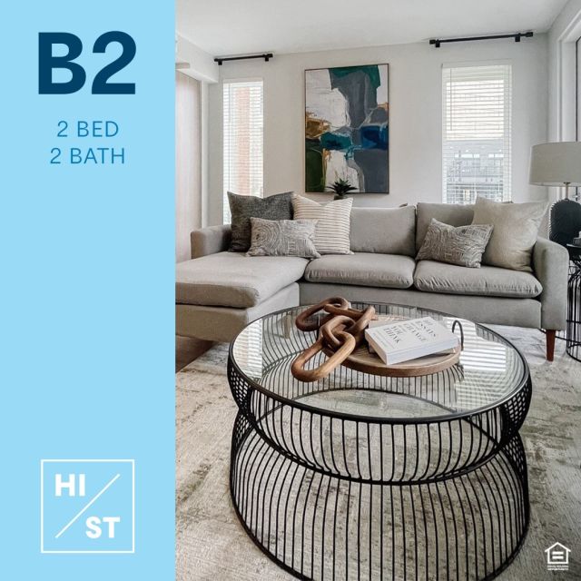 Layouts like the spacious two-bedroom B2 are designed to level up your living at High Street Apartments — get a closer look at our floor plans at the link in our bio.