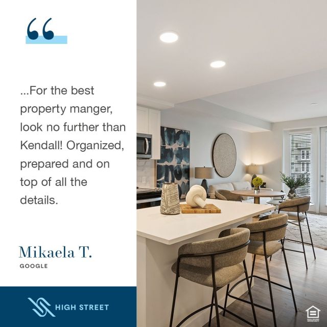 Thank you for your thorough and thoughtful review, Mikaela! We'll pass your kind words on to Kendall. 💙
.
.
Our team is always ready to help you find your perfect residence here at High Street Apartments. Contact us today if you have any questions or just want to discuss leasing opportunities.